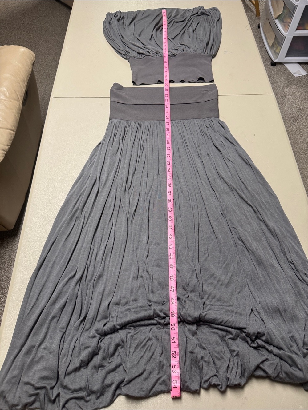 Elegant Grey Pleated Women's Dress - Picture 13 of 13
